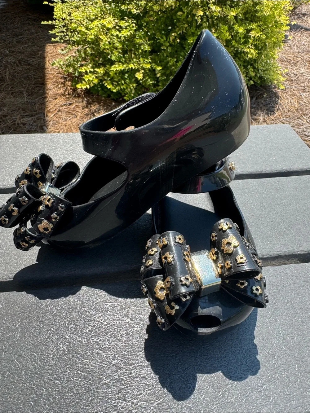 Mini Melissa Black with Gold Accents shoes